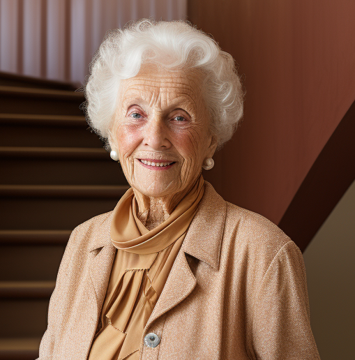 senior citizen looking for advice for a stairlift to help them on their staircase